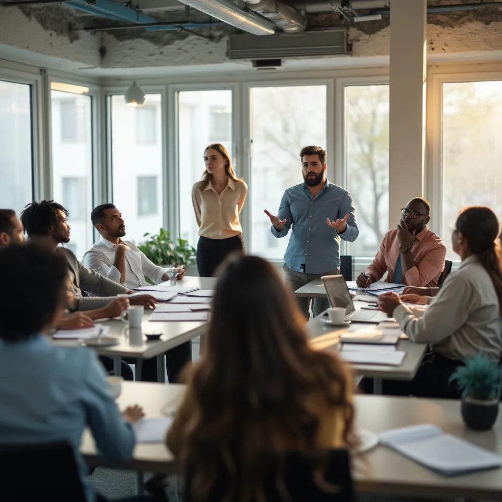 Session de formation interactive en entreprise