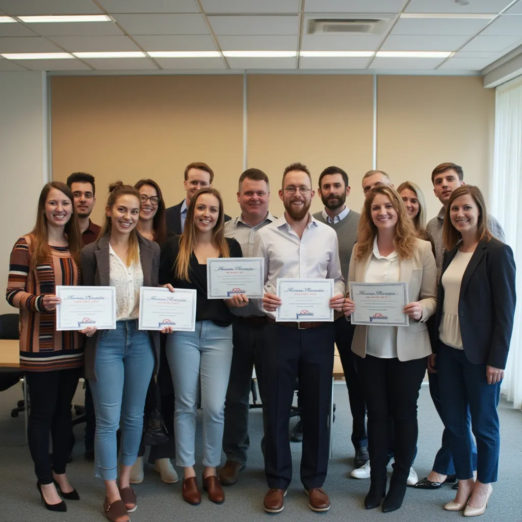 Photo de groupe après une formation réussie